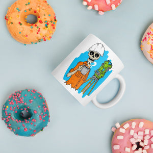 Skeleton Surveyor White glossy mug