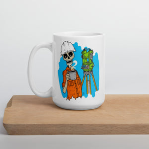 Skeleton Surveyor White glossy mug